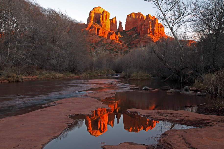 Cathedral Rock with reflections Sedona AZ