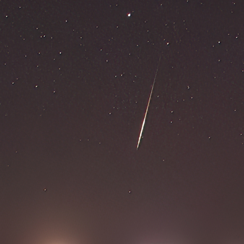 A Meteor Blazes toward the horizon on the Pawnee National Grasslands