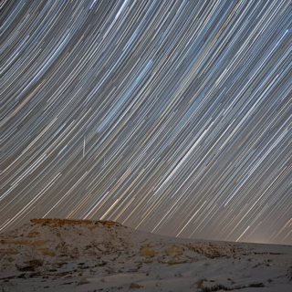 Star Trails and Meteors over Freemont Butte